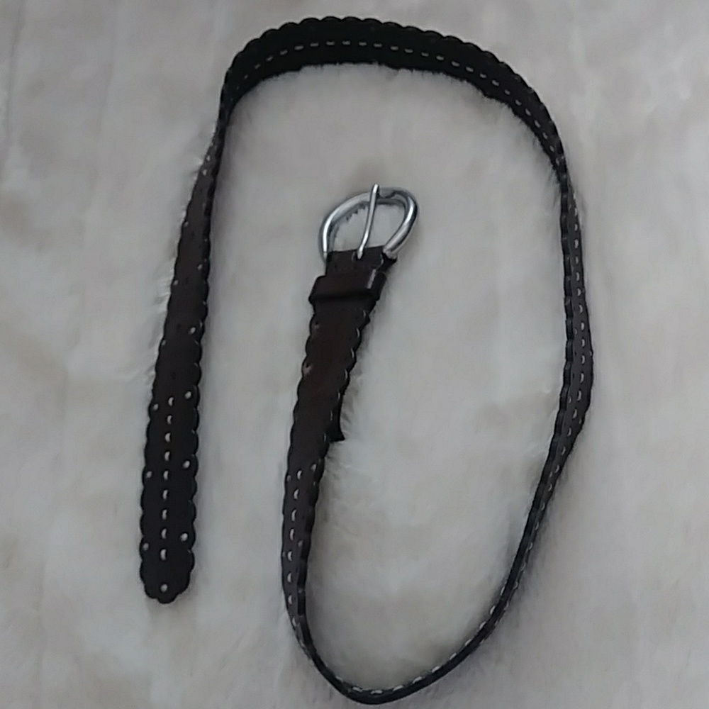 EDDIE BAUER BROWN, LEATHER BELT (39 INCHES LONG)